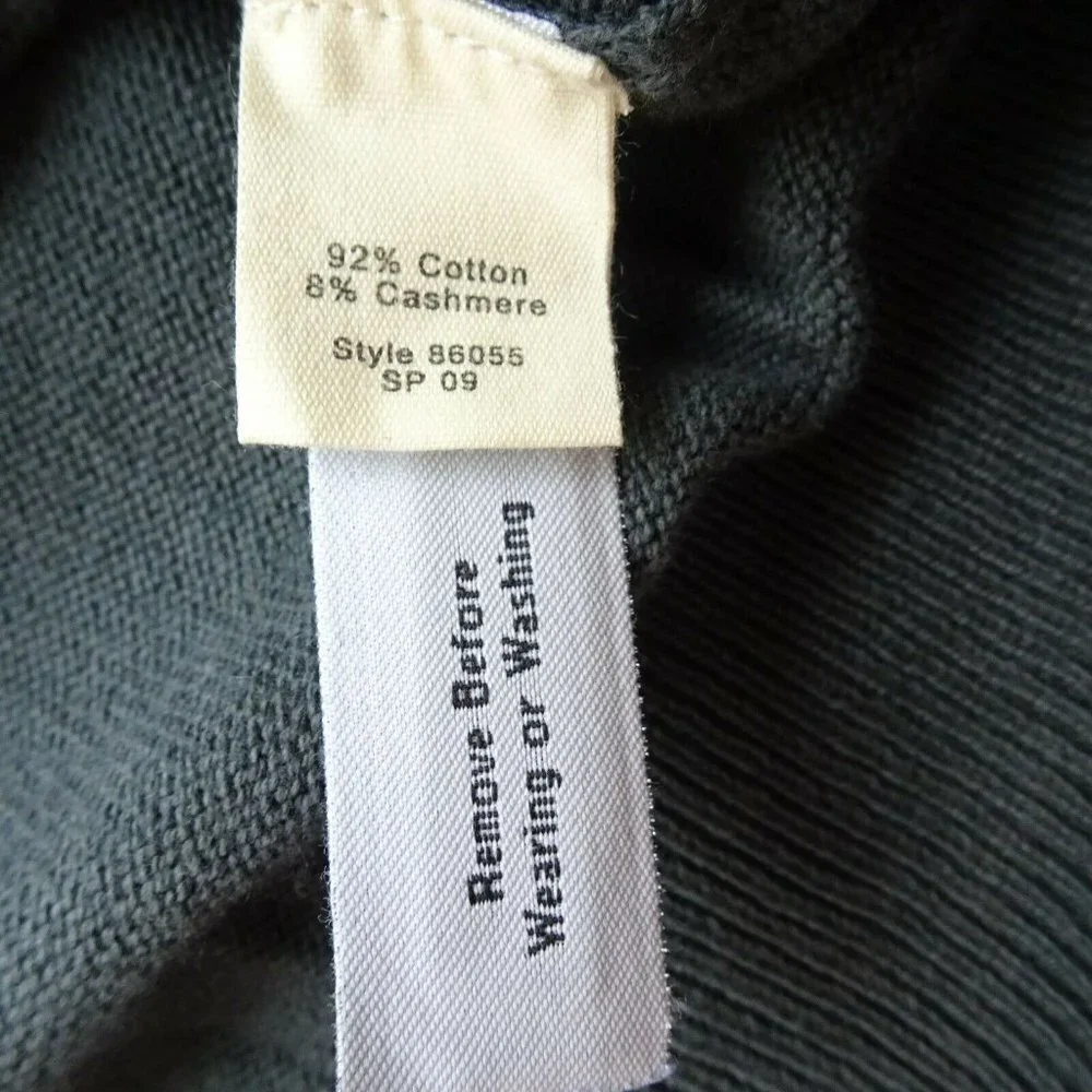 J. Crew Men's Sweater V-Neck Cotton Cashmere Gray Pullover Preppy Long Sleeve XL